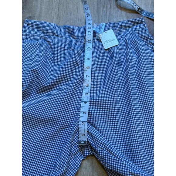 Free People Womens Blue Gingham Check Pants Size Medium NWT - Picture 6 of 7